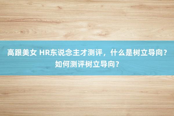 高跟美女 HR东说念主才测评，什么是树立导向？如何测评树立导向？