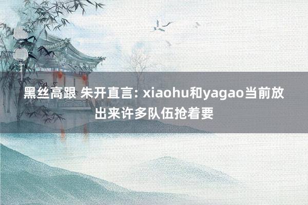 黑丝高跟 朱开直言: xiaohu和yagao当前放出来许多队伍抢着要