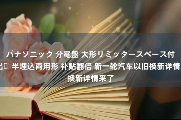 パナソニック 分電盤 大形リミッタースペース付 露出・半埋込両用形 补贴翻倍 新一轮汽车以旧换新详情来了