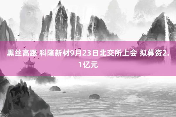 黑丝高跟 科隆新材9月23日北交所上会 拟募资2.1亿元