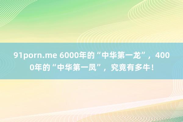 91porn.me 6000年的“中华第一龙”，4000年的“中华第一凤”，究竟有多牛！