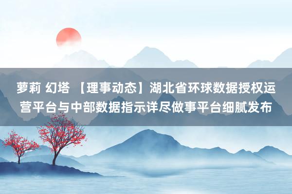 萝莉 幻塔 【理事动态】湖北省环球数据授权运营平台与中部数据指示详尽做事平台细腻发布