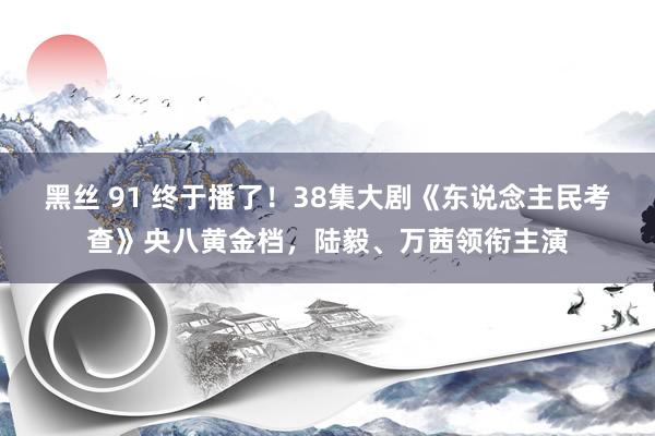 黑丝 91 终于播了！38集大剧《东说念主民考查》央八黄金档，陆毅、万茜领衔主演