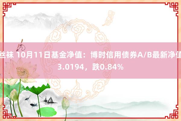 丝袜 10月11日基金净值：博时信用债券A/B最新净值3.0194，跌0.84%