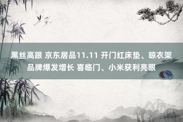 黑丝高跟 京东居品11.11 开门红床垫、晾衣架品牌爆发增长 喜临门、小米获利亮眼