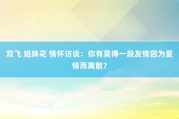 双飞 姐妹花 情怀访谈：你有莫得一段友情因为爱情而离散？