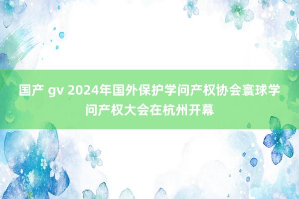 国产 gv 2024年国外保护学问产权协会寰球学问产权大会在杭州开幕