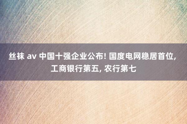 丝袜 av 中国十强企业公布! 国度电网稳居首位， 工商银行第五， 农行第七