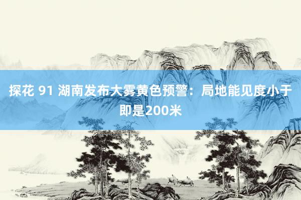 探花 91 湖南发布大雾黄色预警：局地能见度小于即是200米