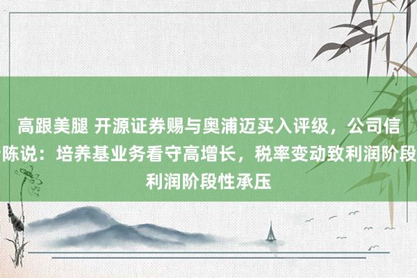 高跟美腿 开源证券赐与奥浦迈买入评级，公司信息更新陈说：培养基业务看守高增长，税率变动致利润阶段性承压