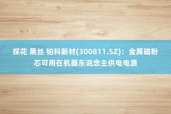 探花 黑丝 铂科新材(300811.SZ)：金属磁粉芯可用在机器东说念主供电电源