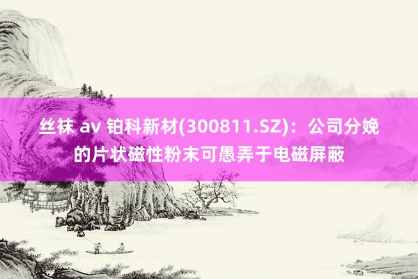 丝袜 av 铂科新材(300811.SZ)：公司分娩的片状磁性粉末可愚弄于电磁屏蔽