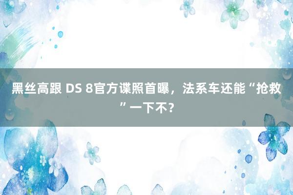 黑丝高跟 DS 8官方谍照首曝，法系车还能“抢救”一下不？