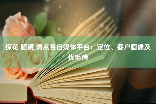 探花 眼镜 清点各自媒体平台：定位、客户画像及优毛病