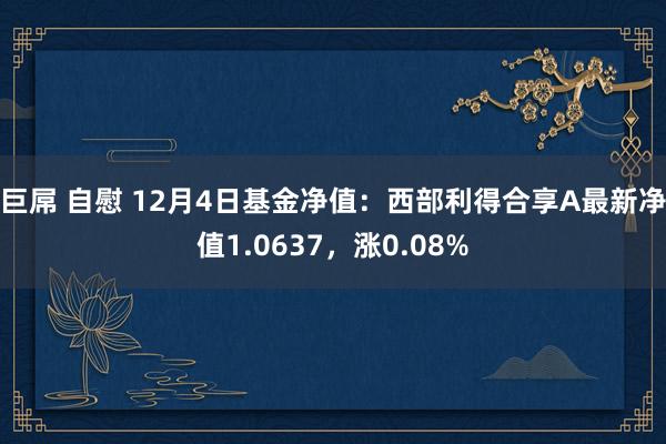 巨屌 自慰 12月4日基金净值：西部利得合享A最新净值1.0637，涨0.08%