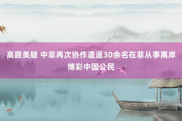 高跟美腿 中菲再次协作遣返30余名在菲从事离岸博彩中国公民