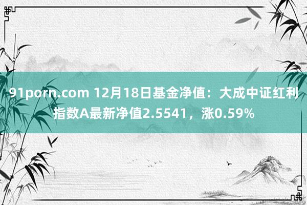 91porn.com 12月18日基金净值：大成中证红利指数A最新净值2.5541，涨0.59%