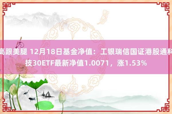 高跟美腿 12月18日基金净值：工银瑞信国证港股通科技30ETF最新净值1.0071，涨1.53%