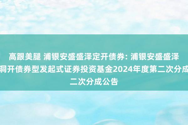 高跟美腿 浦银安盛盛泽定开债券: 浦银安盛盛泽按时洞开债券型发起式证券投资基金2024年度第二次分成公告