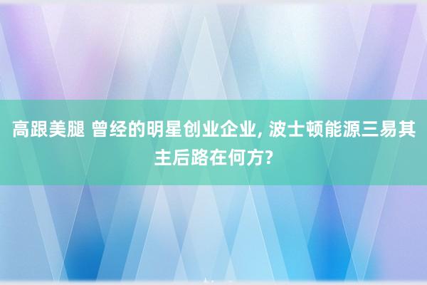 高跟美腿 曾经的明星创业企业， 波士顿能源三易其主后路在何方?