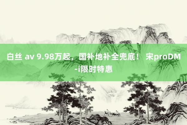 白丝 av 9.98万起，国补地补全兜底！ 宋proDM-i限时特惠