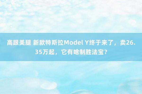 高跟美腿 新款特斯拉Model Y终于来了，卖26.35万起，它有啥制胜法宝？